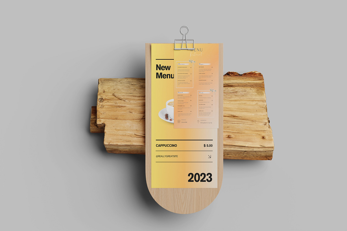 Restaurant Menu Mockups, a Packaging Mockup by Ataku Design (Photo 3 of 6)
