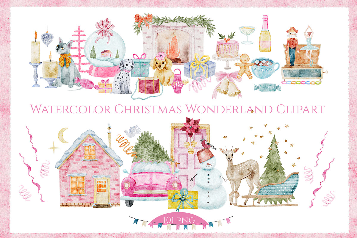 Watercolor Christmas Wonderland, an Object Graphic by Kattypainting (Photo 1 of 6)