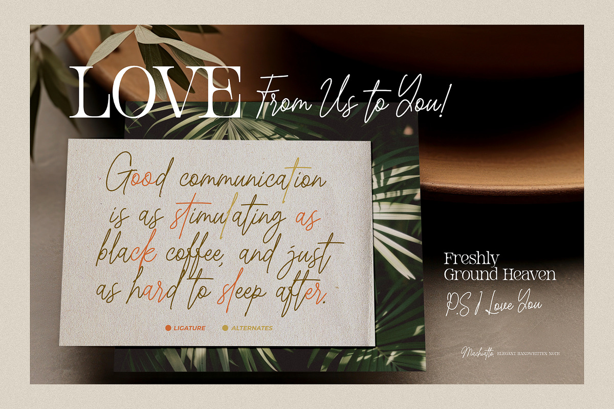Machiatto - Elegant Handwritten Note, a Script Font by ikiiko (Photo 5 of 8)
