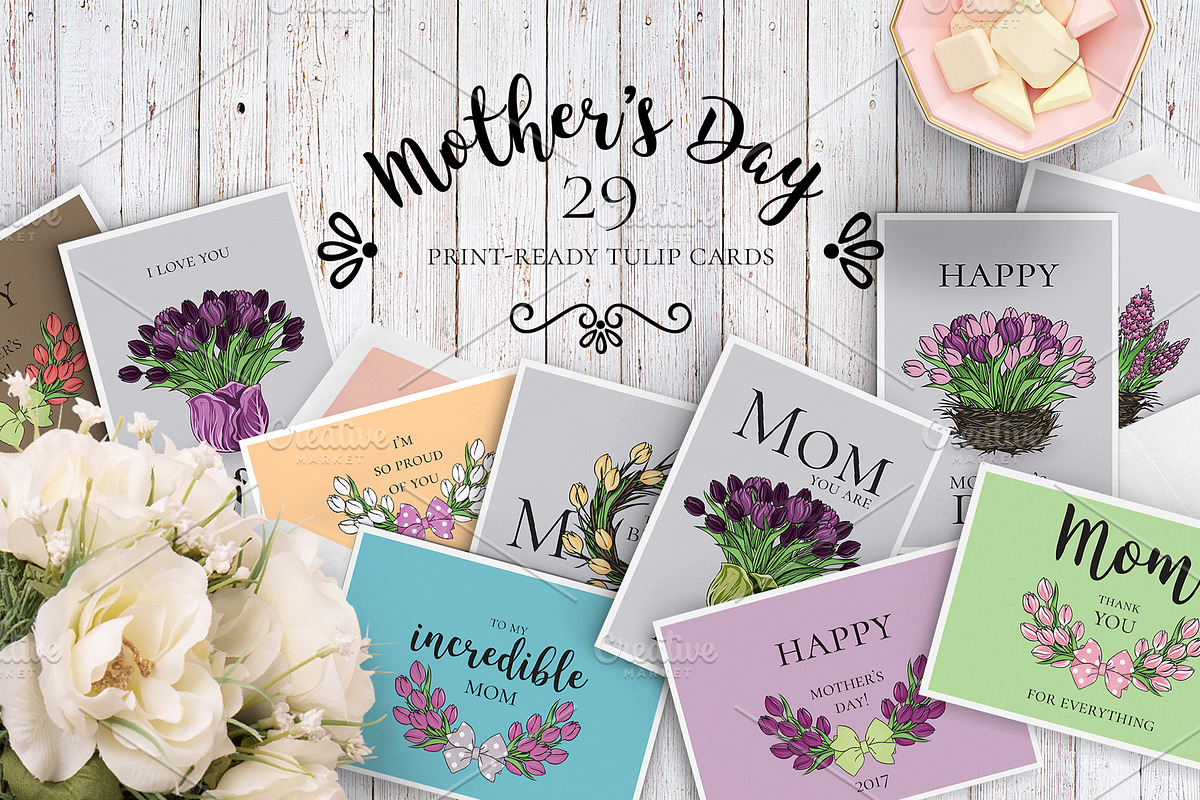 29 Mother's Day tulip cards, an Illustration by NKTN graphics (Photo 1 of 6)