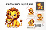 Lion Mother's Day Clipart, a Graphic by Artnoy (Thumbnail 1 of 5)