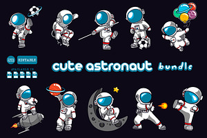 Cute Astronaut Vector Illustration