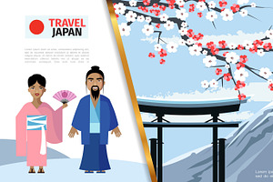 Flat Japan colorful concept