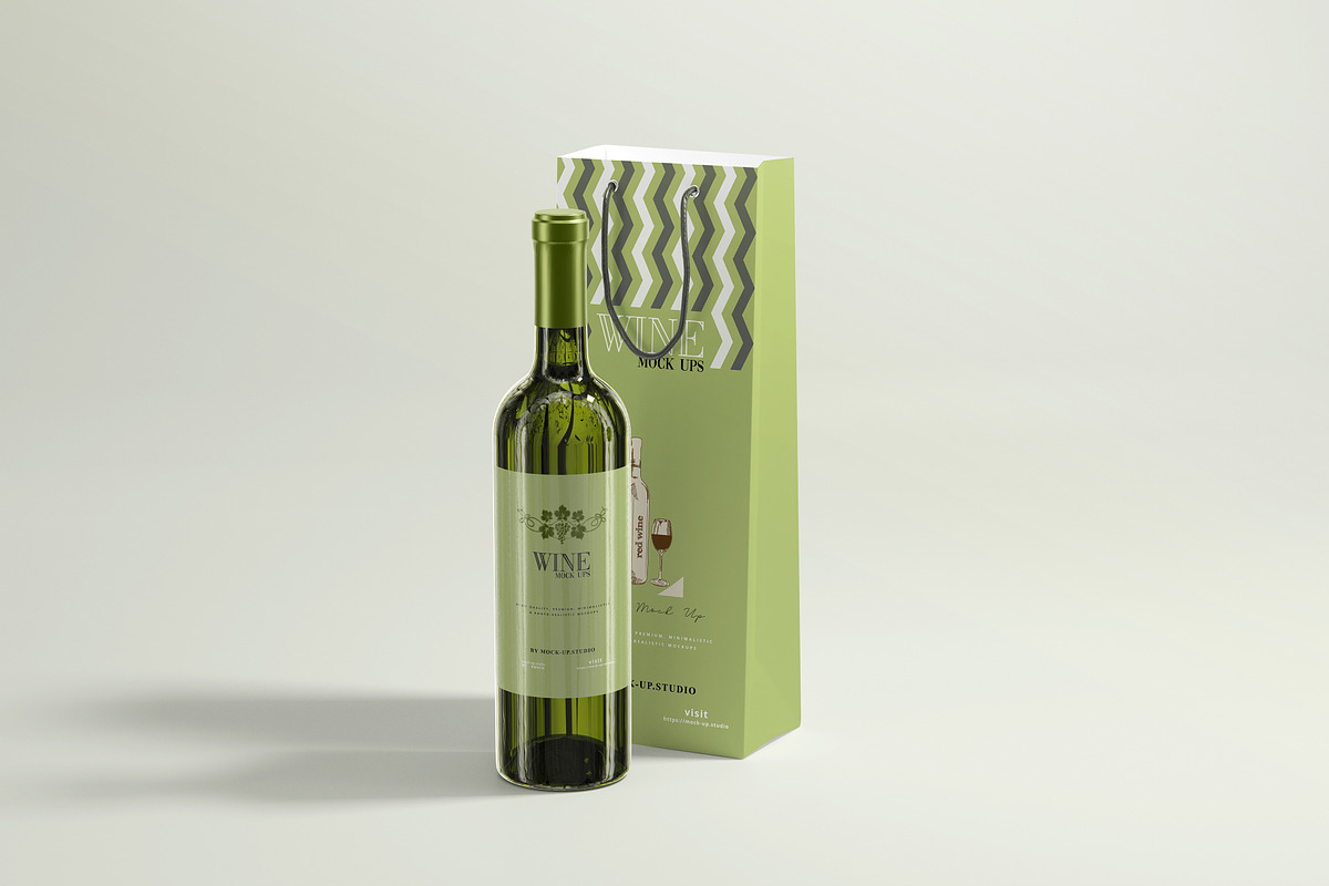 White Wine with Bag Mockups, a Product Mockup by pmvch (Photo 6 of 8)