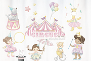 Pink Circus - vintage watercolor, an Illustration by Lolytop Studio (Thumbnail 1 of 8)