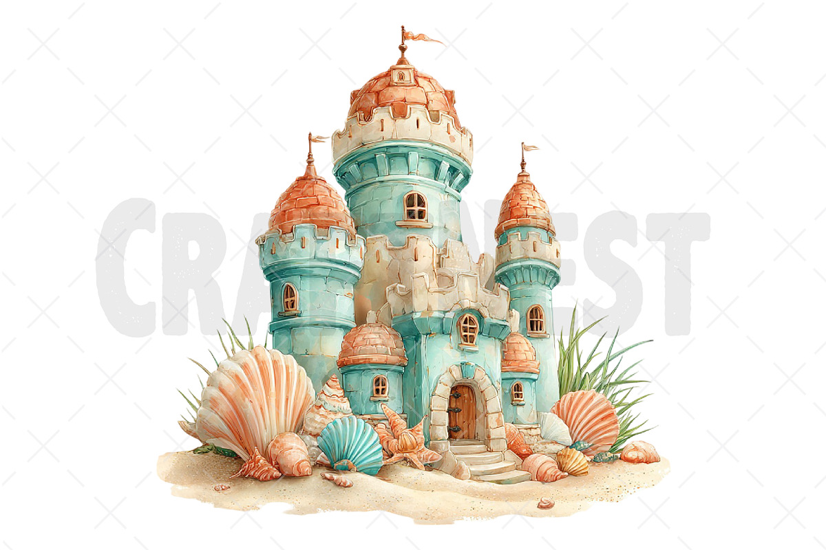 Whimsical Summer Sandcastle Clipart, an Illustration by Craft Nest (Photo 12 of 12)