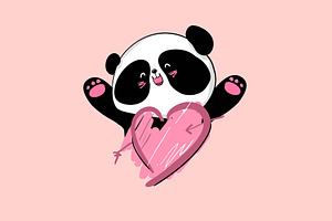Panda and Heart