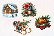 Vintage Christmas Farm Clipart, an Illustration by Dream Creation (Thumbnail 7 of 7)