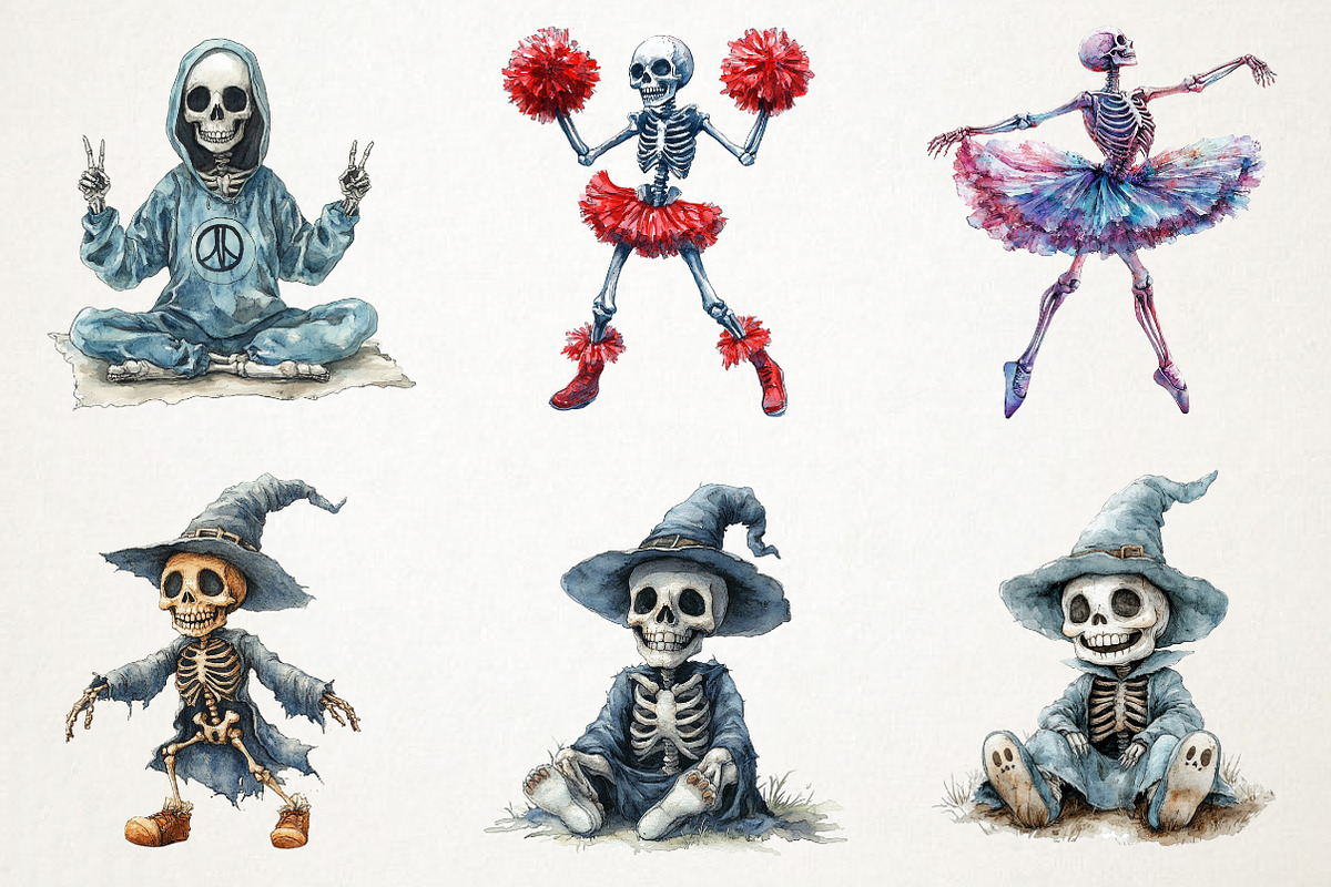 Halloween Funny Skeleton Sublimation, an Illustration by RobertsArt (Photo 7 of 7)