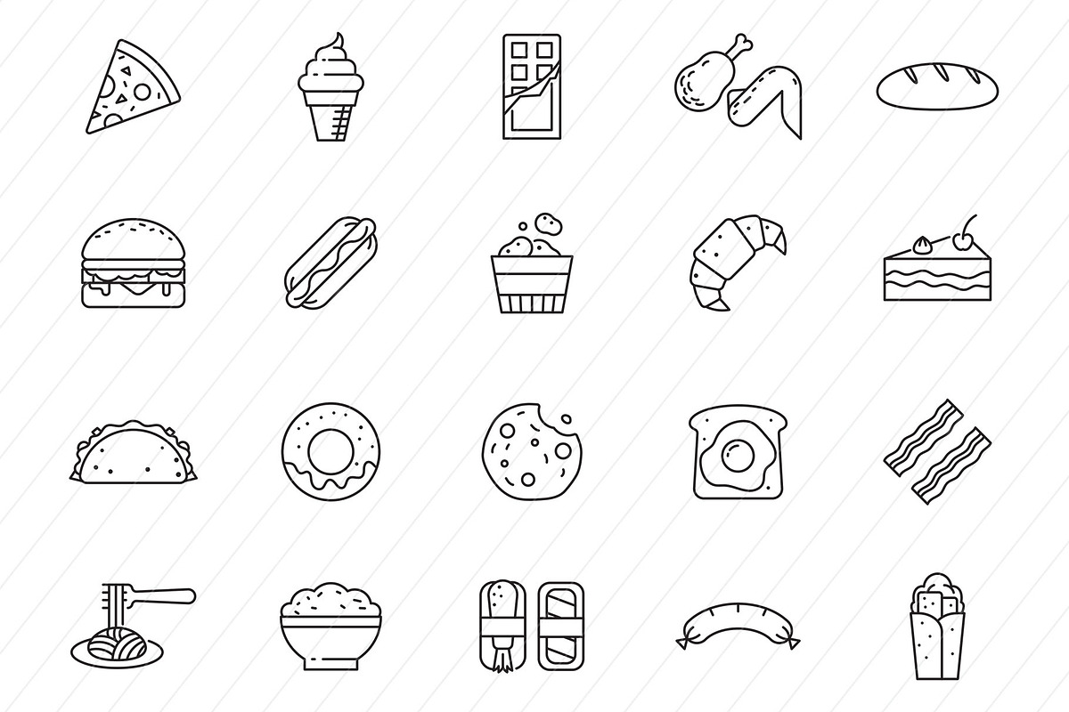 100 Food Icons, an Icon by Graphic Pear (Photo 5 of 5)