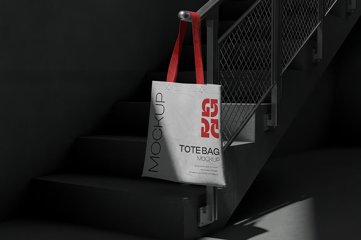 Realistic Tote Bag Mockup, a Cups & Container Mockup by graphicsauce (Photo 2 of 4)