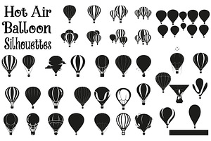 hot air balloon silhouettes, an Illustration by Amazin_art