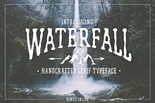 Waterfall. Handcrafted Font (+bonus)