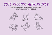23 Funny pigeons vector illustration, an Animal Illustration by Yanakicc (Thumbnail 2 of 9)