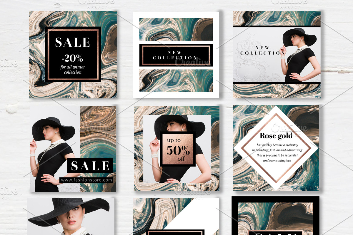 Marble instagram templates, a Social Media Template by annago (Photo 1 of 2)