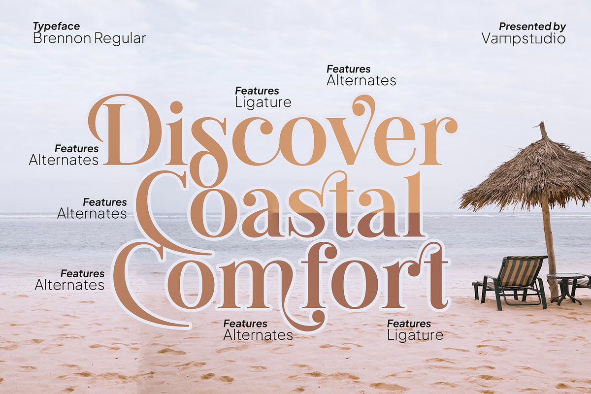 Brennon Stylish Serif Font, a Serif Font by Vampstudio (Photo 11 of 15)