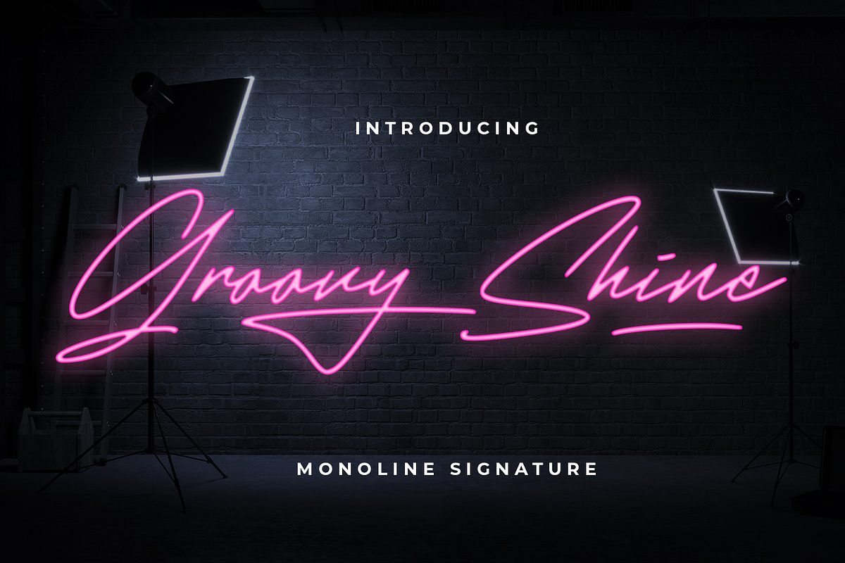 Groovy Shine, a Script Font by Abo Daniel Studio (Photo 1 of 9)