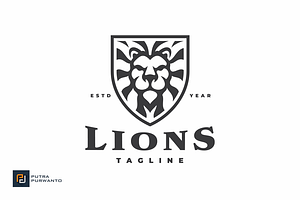 Lion Shield Emblem Logo Design