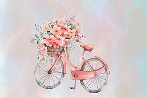 Pastel Bicycles Clipart