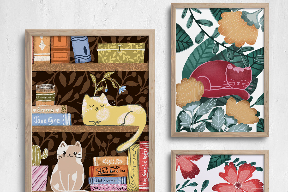 Purrfect cats printable illustration, an Animal Illustration by Yelloo Fish (Photo 3 of 8)