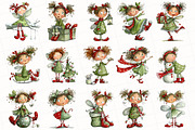 Christmas Whimsical Fairy Clipart, an Illustration by OK Design (Thumbnail 3 of 6)
