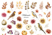 Warm Autumn Watercolor Clipart, a Decorative Illustration by Elena Medvedeva (Thumbnail 6 of 10)