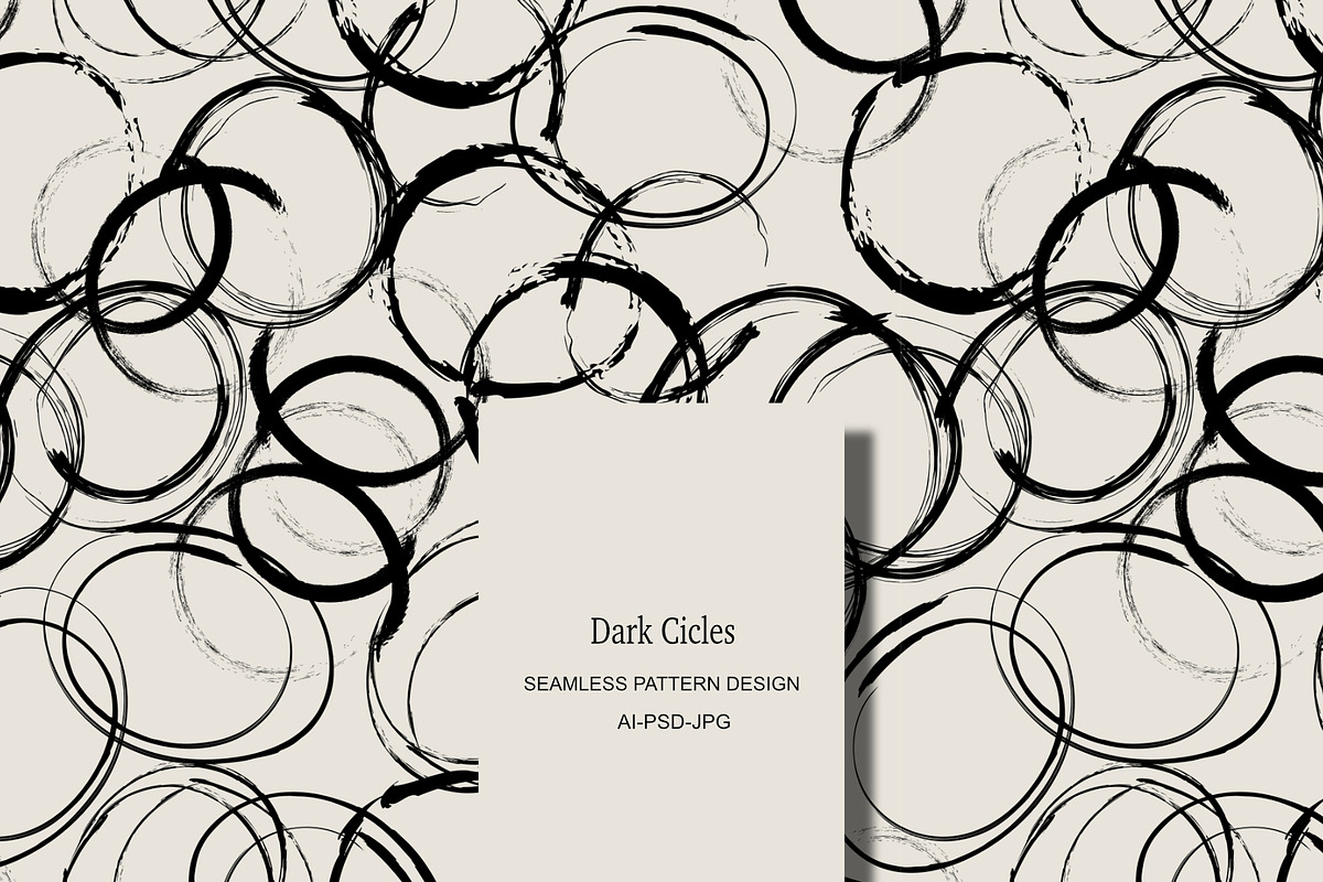 Dark doodle circles dots ink, a Pattern Graphic by Nocito Design (Photo 1 of 5)