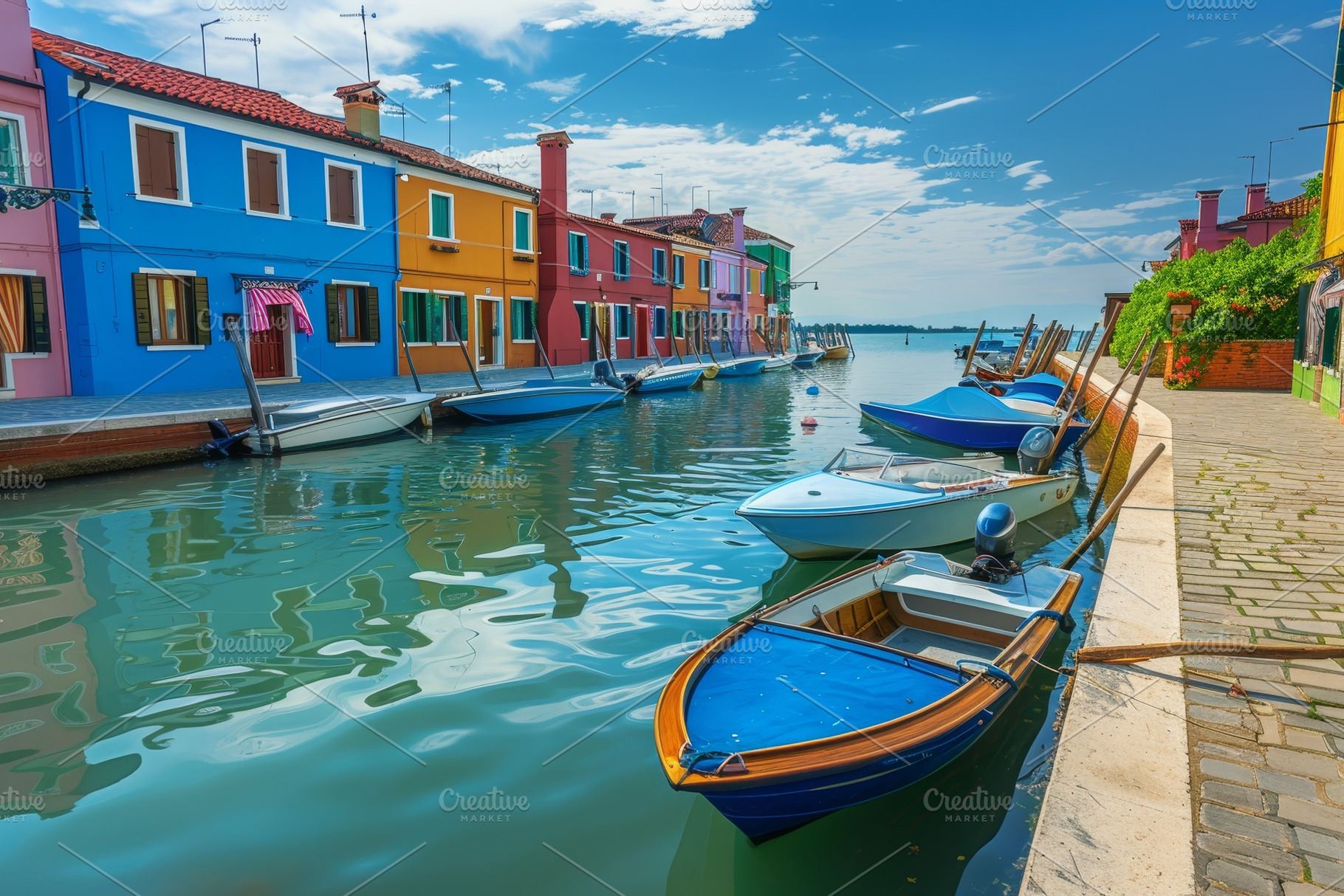 Charming boats float gently in the t, a Photo by Tanuart