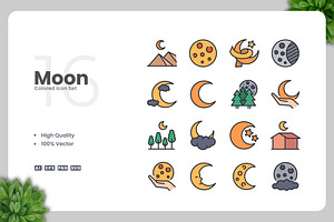 Moon Colored Icons, an Icon by Upnowgraphic