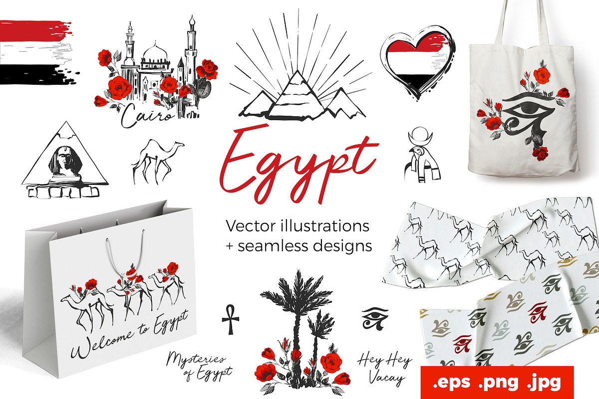 Egypt Spirit. Symbols Set + Patterns, an Object Graphic by Sopelkin (Photo 1 of 10)