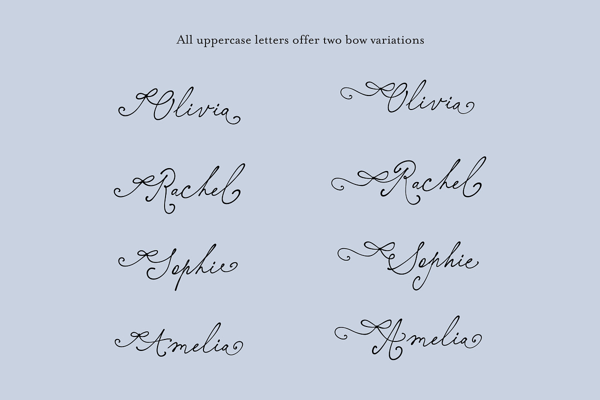 Elisabeth Darlington with Bows, a Script Font by PeachCreme (Photo 19 of 22)