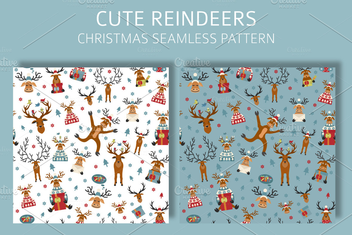 Cute reindeers Christmas collection, an Animal Illustration by pet design shop (Photo 3 of 3)