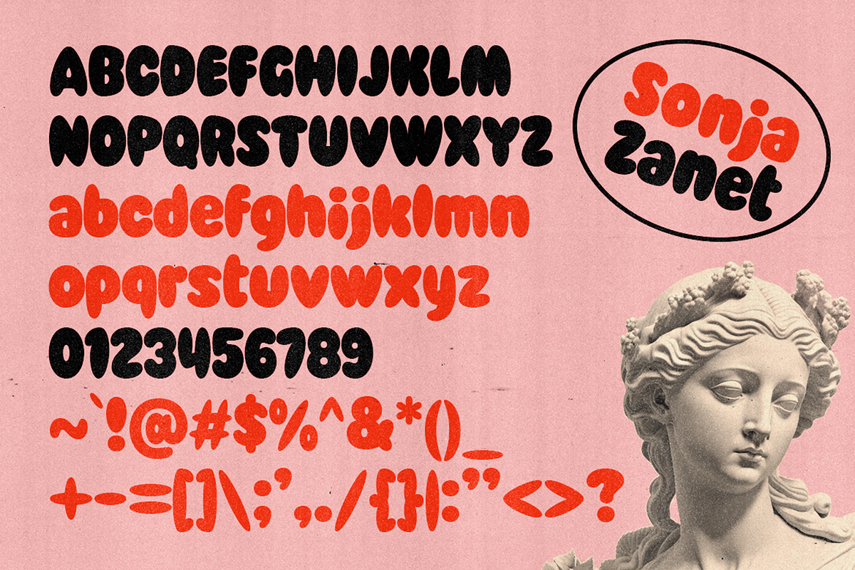 Sonja Zanet - Bubble Y2K Fonts, a Sans Serif Font by Konstantine Studio (Photo 3 of 3)