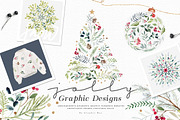 Winter Watercolor Graphic Set-Jolly, a Decorative Illustration by Graphic Box (Thumbnail 1 of 8)