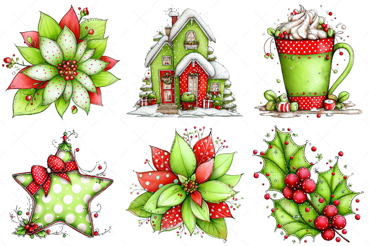 Green Christmas Clipart Png, an Illustration by Craft Nest (Photo 9 of 11)