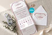 Burgundy Wedding Invitation Template, an Invitation Template by Arslan (Thumbnail 1 of 3)
