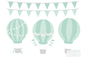 Mint Green Hot Air Balloons