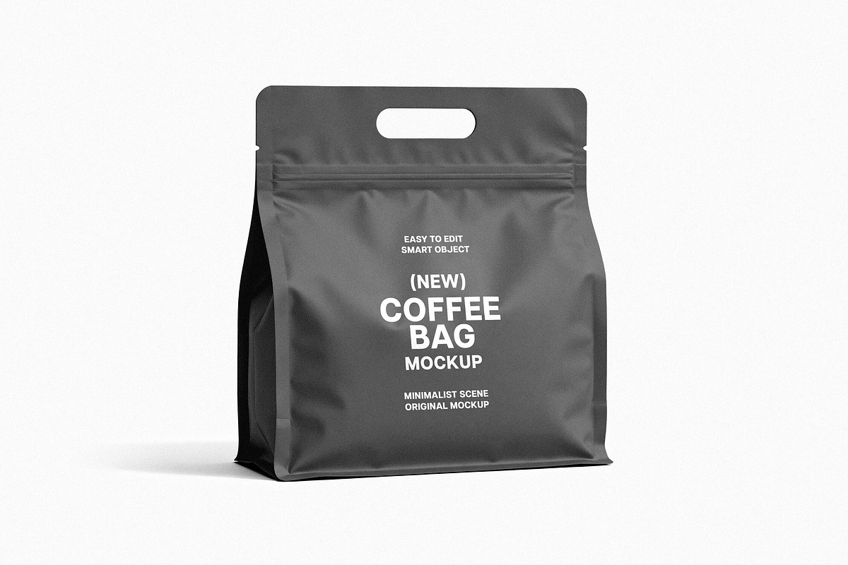 Coffee Pouch Mockup with Handle, a Packaging Mockup by Design Squad (Photo 4 of 4)