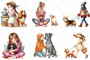 Girl & Best Friends Dogs PNG, an Illustration by DreamPrint404 (Thumbnail 3 of 6)
