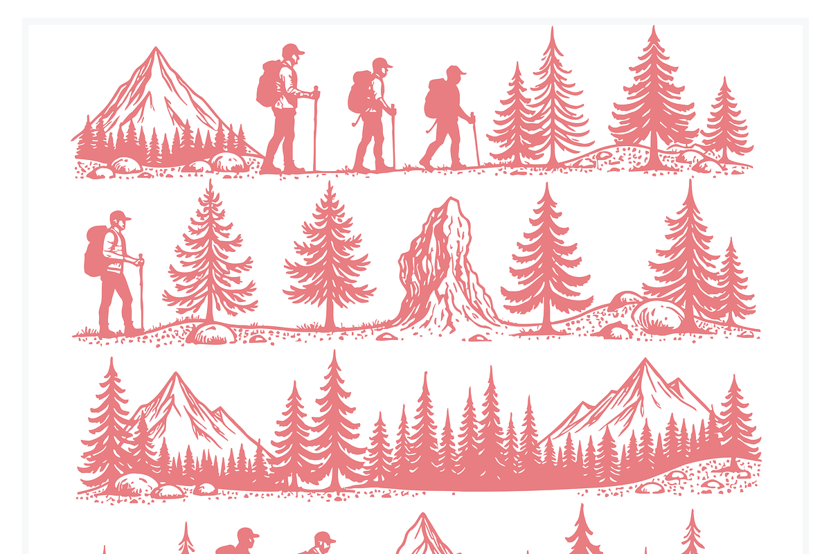Stylized Mountain Silhouettes, a Texture Illustration by CarWrap design (Photo 1 of 3)