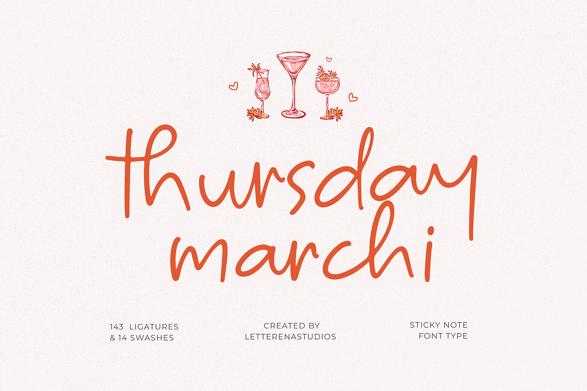 Thursday Marchi Sticky Note Font, a Script Font by Letterena Studios Script (Photo 15 of 15)
