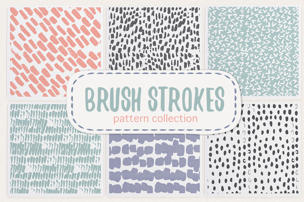 Brush strokes pattern collection, a Pattern Graphic by Nicetoseeya (Photo 1 of 7)