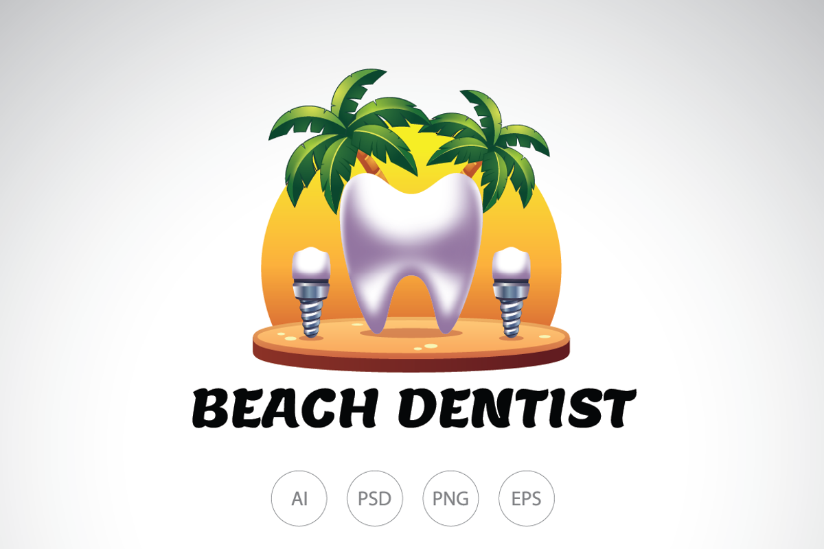 Beach Dentist Logo Template, a Branding & Logo Template by Heavtryq Design (Photo 1 of 4)