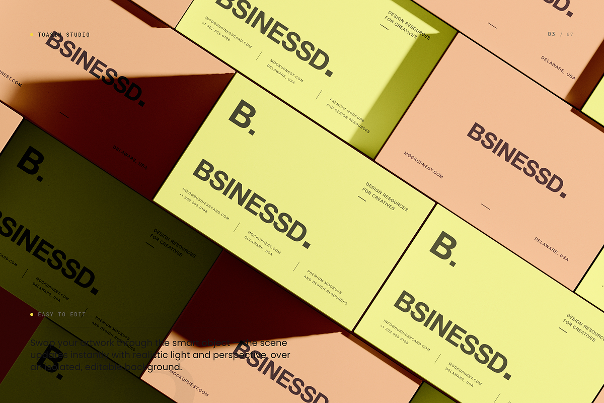 85x55 Business Card Mockup, an Advertising Mockup by Toasin Studio (Photo 3 of 7)