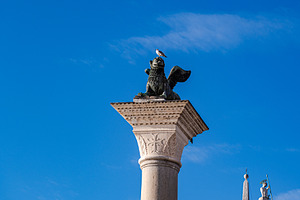Statue of lion with wings symbol of Venetian Republic, an Architecture Photo by Anna Bogush