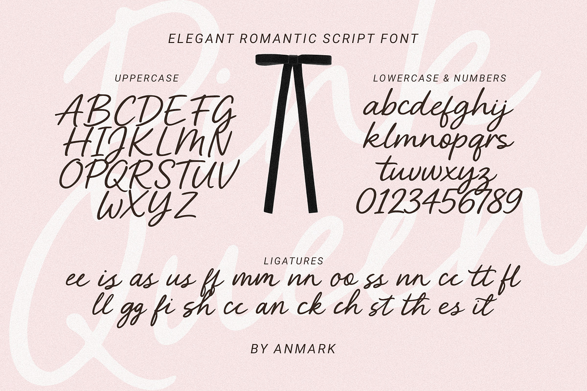 Pink Queen | Elegant Romantic Script, a Script Font by AnMark (Photo 11 of 13)