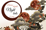 Halloween bats clipart, an Illustration by DarinaDigital (Thumbnail 1 of 4)