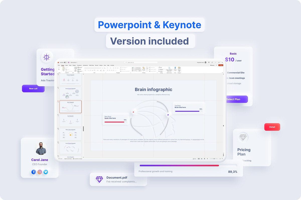 Neumorphic Presentation Template, a Presentation Template by TemplateZuu (Photo 4 of 48)