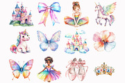 Watercolor Little Princess Clipart, a Seasonal Illustration by Design Market (Thumbnail 3 of 5)
