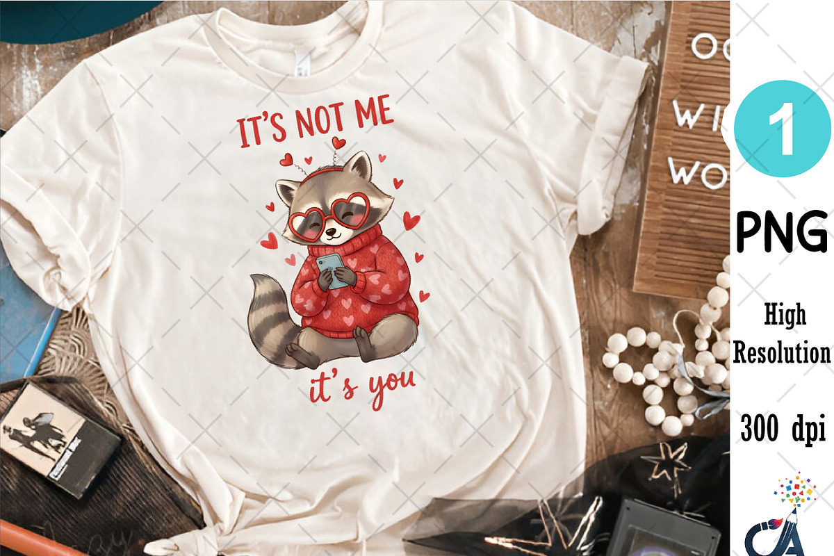 Funny Anti Valentine Raccoon Single, an Illustration by Creative Art (Photo 2 of 6)